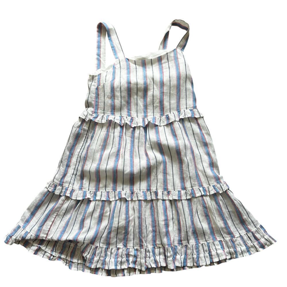 Rails Women's Linen Blend Striped Tiered Lightweight Dress White‎ Size XXS